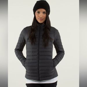 LULULEMON Fluff Off Jacket in Black/Heathered Herringbone Heathered Black Black